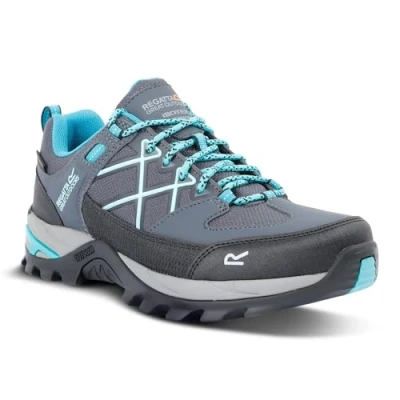 Image of Regatta Women&#039;s Waterproof Samaris Iii Low Walking Shoes Seal Grey Turquoise, Size: UK 8