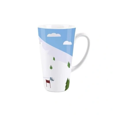 Image of Purely Home Downhill Skiing Tall Latte Mug Outdoor Winter Sports Present/Gift Ceramic Tea/Coffee Cup