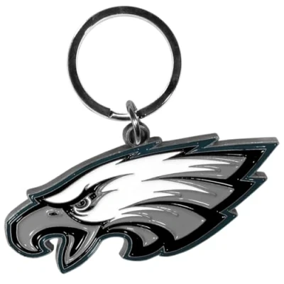 Image of Siskiyou NFL Sports Fan Shop Philadelphia Eagles Chrome &amp; Enameled Key Chain One Size Team Colors