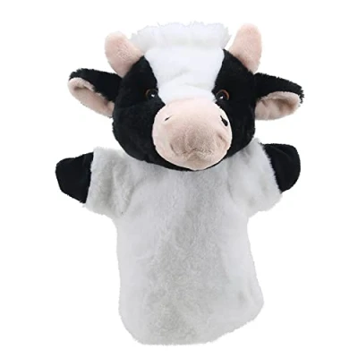 Image of The Puppet Company Cow Eco Animal Buddies, Black &amp; White