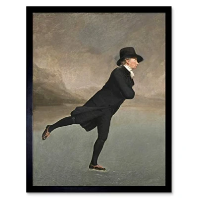 Image of Raeburn Skating Minister Duddingston Painting Art Print Framed Poster Wall Decor 12x16 inch