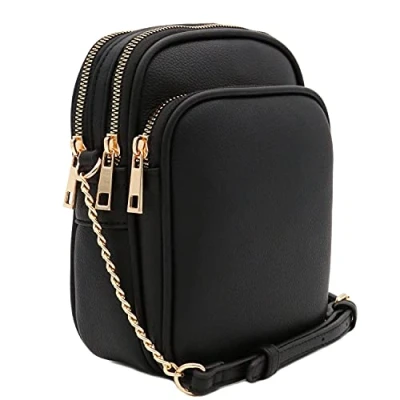 Image of FashionPuzzle Women&#039;s Multi Pocket Casual Crossbody Bag, Black, One Size
