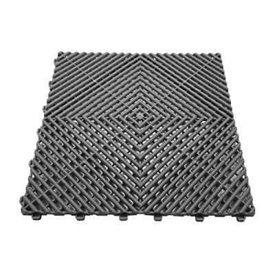 Image of Nicoman Durable Garage Saunas Marquee Hot Tub Outdoor Camping Floor Tile Drainage Channels, Heavy Duty Grey (9 TILES)