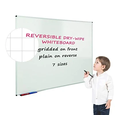 Image of Wonderwall Drywipe Whiteboard with Fixings and Pen Tray 120 x 150 cm for School,Office, &amp; Industry