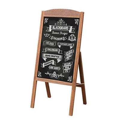 Image of UNHO Wooden A Frame Chalkboard Sign Standing Pavement Easel Magnetic Display Stand Sandwich Board for Home Bar Countertop Cafe Restaurant Wedding