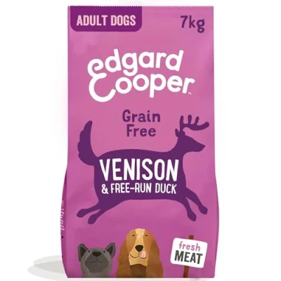Image of Edgard &amp; Cooper Dry Dog Food Kibble Grain Free Adult small and large breed big bag 7kg Venison Duck Tasty Fresh Meat high quality protein, Healthy Natural Ingredients
