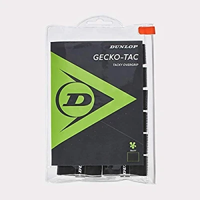 Image of Dunlop Sports Gecko Tac Tennis Overgrip, 12 Grip Pack, Black