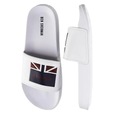 Image of Ben Sherman Union Slip On White Synthetic Mens Sliders BS21111_White