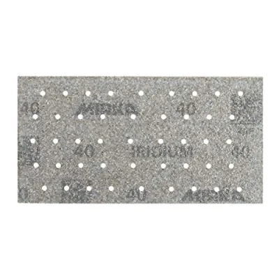 Image of Mirka Iridium Premium Sandpaper 93x180mm Grip 45 Hole, Grit 60, 50 pcs / For sanding paint, putty, primer, wood, steel, mineral materials, plastic.