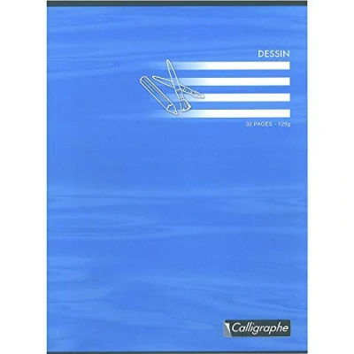 Image of Clairefontaine Ref 7553C Drawing Book (16 Sheets) A4+ Size, Plain Unruled Paper, 120gsm Superfine Vellum Offset Card Cover, PEFC Certified