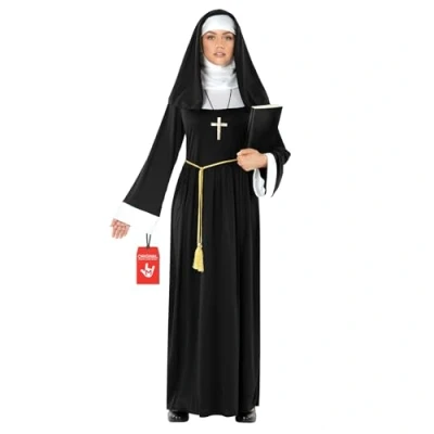 Image of Morph Nun Costume for Women Adult Outfit with Habit Plus Size Costumes Halloween Dress Up, Large