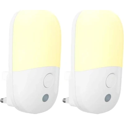 Image of Night Light, 2 Pack Plug in Wall auto Adjustable Dusk to Dawn photoelectric Sensor Kids Senior Stairs, Hallway, Bedroom