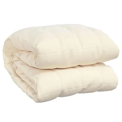 Image of vidaXL Weighted Blanket Light Cream 138x200 cm Single 6 kg Fabric Bedding