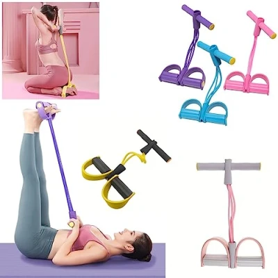 Image of 4 TUBE RESISTANCE BAND Pull Up Gut Busting BODY TRIMMER, Ankle Puller, Waist &amp; Ab Shaper, Arms, Chest, Sit ROPE (4 Tube)