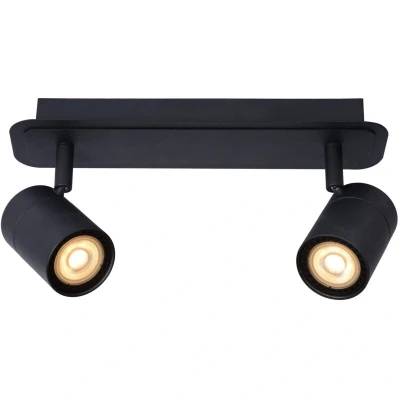 Image of Lennert Modern Twin Ceiling Spotlight Bathroom LED Dim. GU10 2x5W 3000K IP44 Black