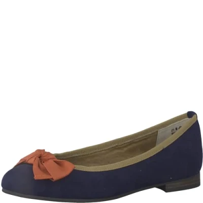 Image of MARCO TOZZI Women&#039;s 2 22195 42 Ballet Flat, Navy Multi 2023, 6 UK