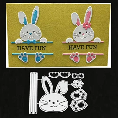 Image of Bow Rabbit Metal Die Cuts, Easter Bowtie Cutting Dies Cut Stencils for DIY Scrapbooking Album Decorative Embossing Paper Card Making