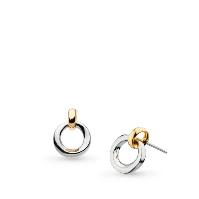Image of Kit Heath Bevel Cirque Link Golden Stud Earrings