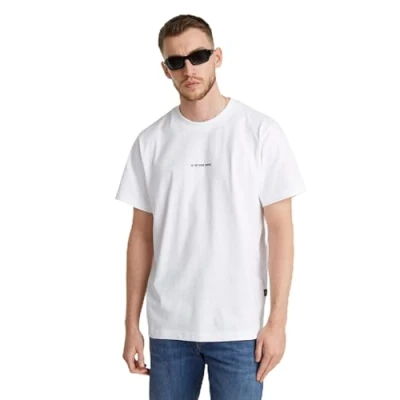 Image of G Star Center Chest LOGO Loose Basic Tshirt, Men&#039;s, Size: Large, White