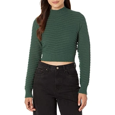 Image of The Drop Ezra Cropped Mock Neck Sweater, Trek Green, 4XL Plus