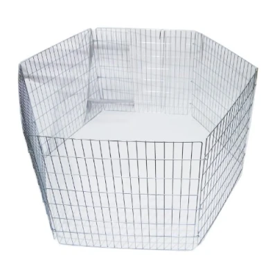 Image of Rosewood Hexagon Pet Play Pen, Silver