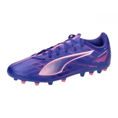 Image of Puma Ultra 5 PLAY MG Moulded stud football boots, Men&#039;s, Size: 12, Lapis lazuli/white/sunset glow Synthetics