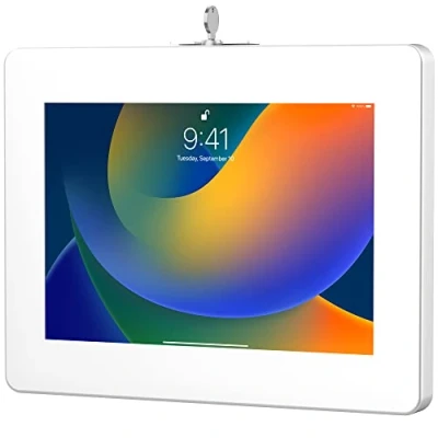 Image of Locking Wall Mount CTA Enclosure for iPad 10th Gen 10.9 inch 7th/8/9 Air 4 Galaxy Tab Surface Go S5E Zebra Tablets &amp; More White (PAD PARAWW)