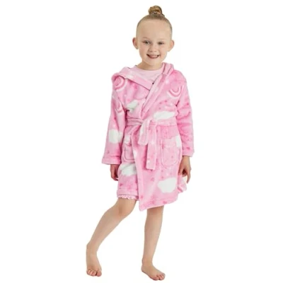 Image of Girls Peppa Pig Dressing Gown Pink Character Nightwear (Peppa White, 18 24 Months)