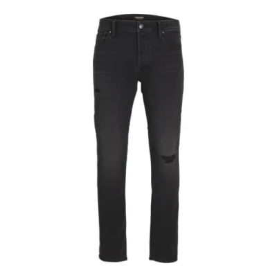 Image of JACK &amp; JONES Men&#039;s Jjiglenn Jjoriginal Sq 014 Jeans, Black Denim, 29 W/30 L