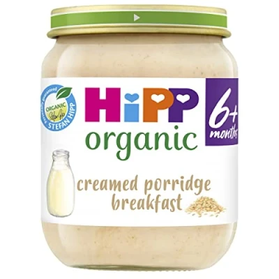 Image of HiPP Organic Creamed Porridge Breakfast Baby Food Jar 6+ Months (6 x 125g)
