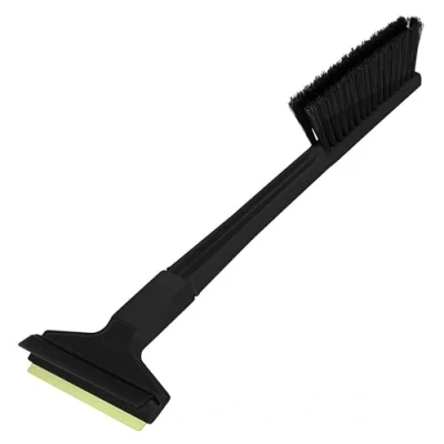 Image of L &amp; P Car Design Murska Ice Scraper with Broom Brass 420 mm Blade Snow Brush Winter Original Finland (L&amp;P A056 Black Limited Edition)