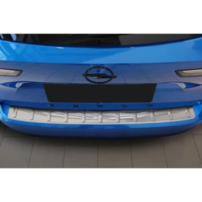 Image of Stainless Steel Rear bumper protector compatible with Opel Astra L Sportstourer 2022 &#039;Ribs&#039;
