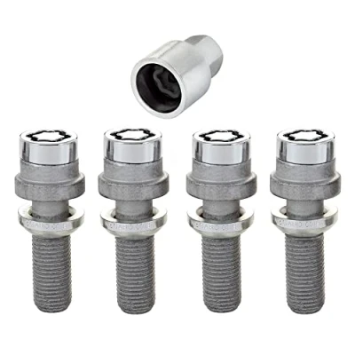 Image of 28032SU Wheel Lock Bolts SU M14 x 1,5, radius seat, shaft length 34,5 mm, Overall 57,4 Hex size 17mm, Key diameter 25,8 mm