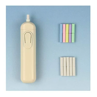 Image of POWERTOOL Electric Eraser, Automatic Portable Rubber Pencil Eraser with 20pcs Refills,Battery Operated for Artist Drawing, Painting, Sketching, Drafting (1 PCS, White)