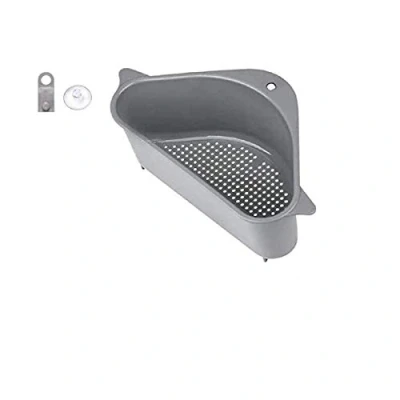 Image of Onerbuy Sink Strainers Basket, No Drilling Triangular Corner Drain Shelf with Suction Cup, Storage Rack Holder for Kitchen Bathroom Soap Box Organizer