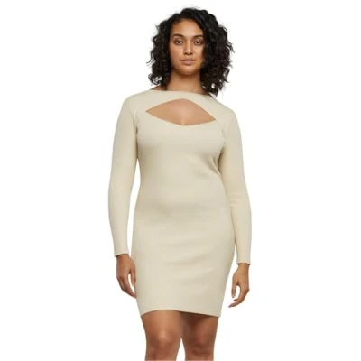 Image of Urban Classics CUT OUT Shift dress, Women&#039;s, Size: XS, Sand