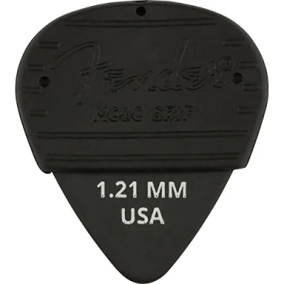 Image of Fender® Mojo Grip Picks Pack of 3 Dura tone Delrin 351 1.21 mm Thickness: Colour: Black
