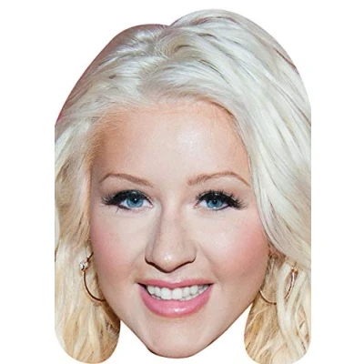 Image of FoxyPrinting Christina Aguilera Music Celebrity Cardboard Party Face Mask Fancy Dress