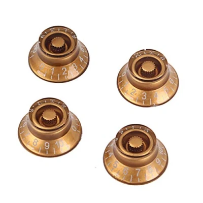 Image of Milisten 4pcs Guitar Knob Round Volume Tone Control Knobs Replacement Speed for Electric bass (Gold)