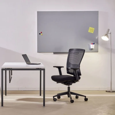 Image of Rocada Frameless Whiteboard Dry Wipe Clean and with Pen Tray Magnetic Pro Version PE Coated 75x115 cm [Silver]