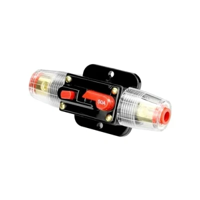Image of QWORK® 1 Pieces 50A Circuit Breaker Auto Fuse Holder, Reset Inverter for Car Protection Stereo Switch