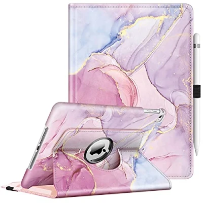 Image of Fintie Rotating Case for iPad 6th / 5th Generation (2018 2017 Model, 9.7 Inch), Air 2 (9.7 1 Inch) 360 Degree Protective Stand Cover Auto Sleep, Glittering Marble