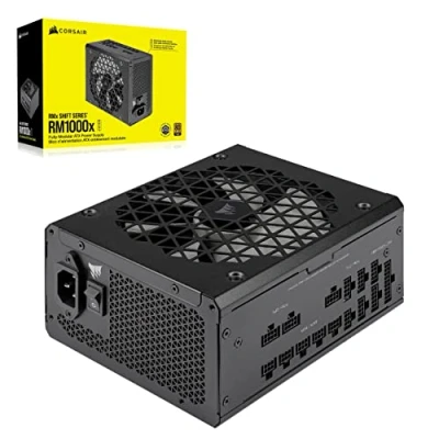 Image of Corsair RM1000x SHIFT Fully Modular ATX Power Supply 80 PLUS Gold 3.0 PCIe 5.0 Zero RPM Side Interface Black