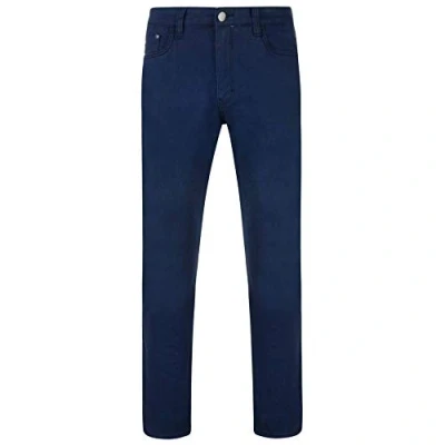 Image of KAM Men&#039;s Extra Tall Slim Fit Stretch Chino Trousers (Alba) in Navy 42W x L38