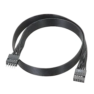 Image of Haiki Flexible 9 pin USB2.0 Cord Converter USB Internal Male To Female Connector Adapter (20cm/30cm/50cm) Port Extension