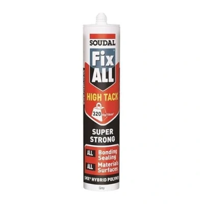 Image of Soudal Fix ALL High Tack Hybrid Polymer Bonding Sealant Adhesive &amp; Filler Super Strong Technology Cartridge 290ml (Grey)