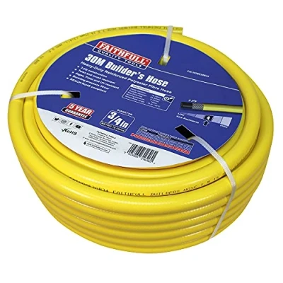 Image of Faithfull FAIHOSE30B34 Heavy Duty Reinforced PVC Builders Hose 30M 19 mm (3/4 Inch) Diameter