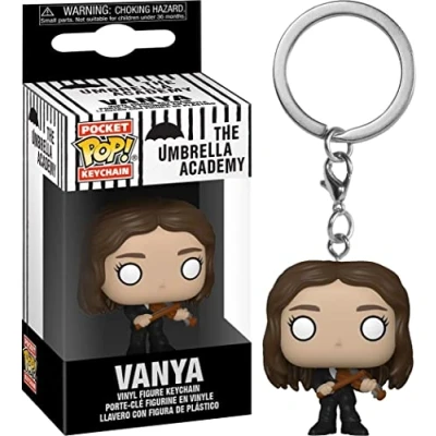 Image of Funko POP! Keychain: Umbrella Academy Vanya Hargreeves White Chase Novelty Keyring Collectable Mini Figure Stocking Filler Gift Idea Official Merchandise TV Fans Backpack Decor