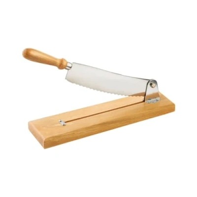 Image of Louis Tellier Bread Slicer with Wood Plate, 25 cm Blade N7013