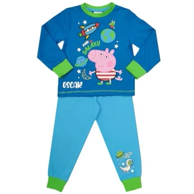 Image of George Pig Personalised Boys Pyjamas (Personalised Galaxy, 2 3 Years)